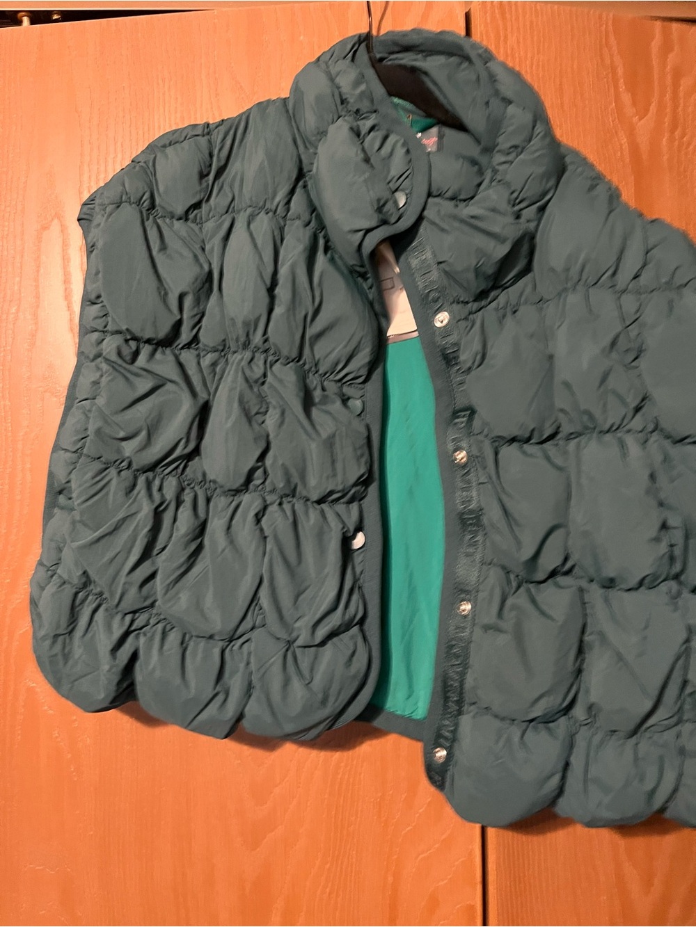 Free People Teal Quilted Puffer Vest